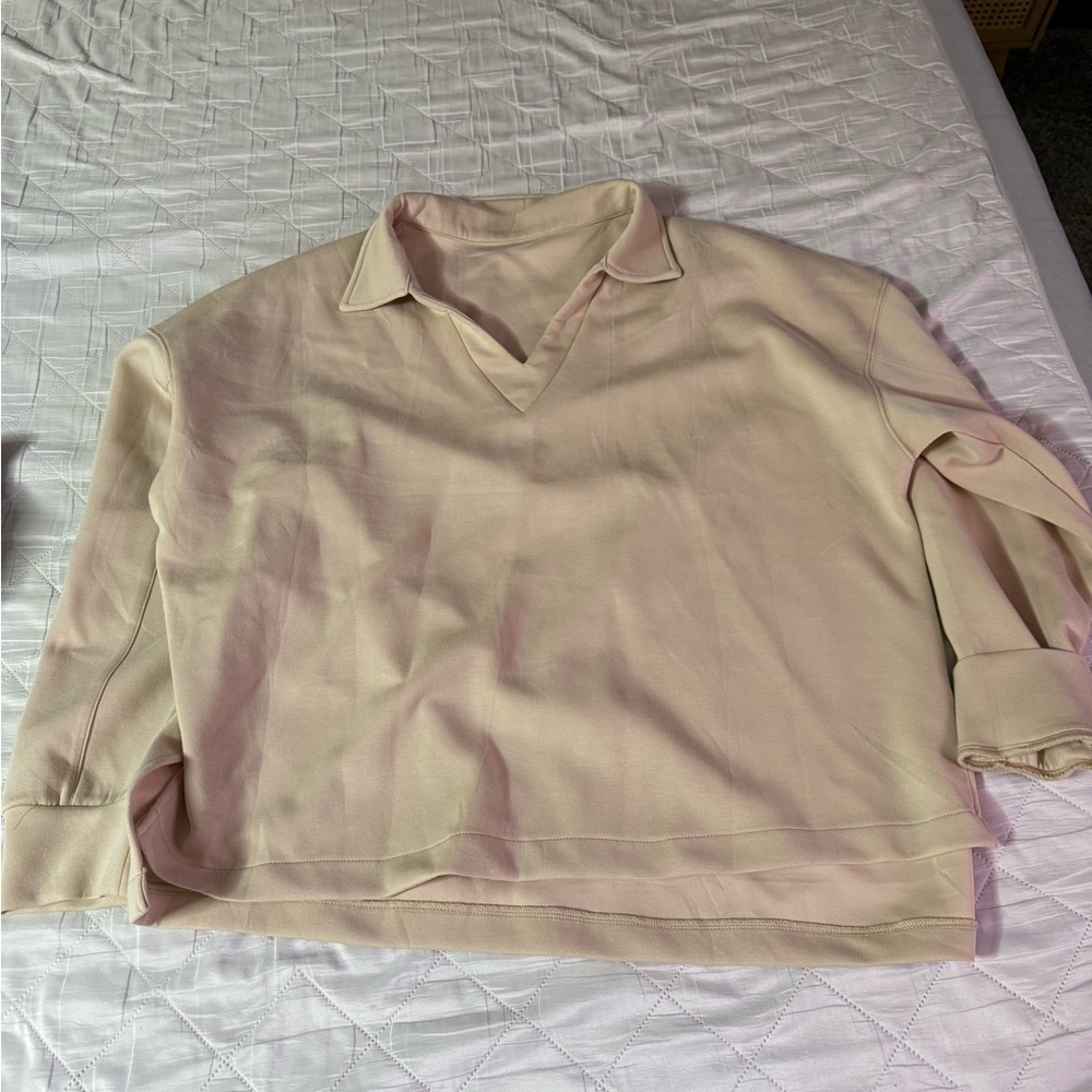 Cream Collared Pullover Sweater